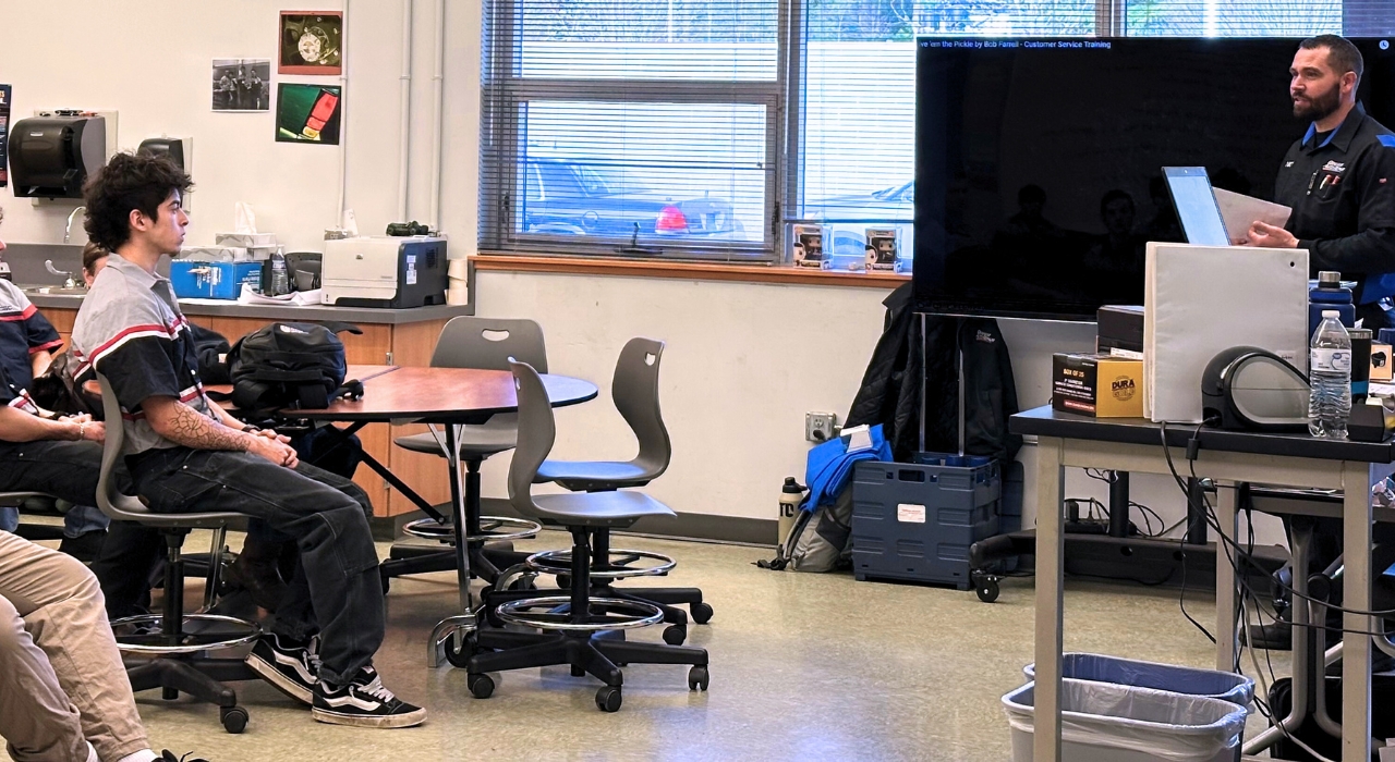 Graham Auto Repair Automotive Technician, Nick. Presentation at Pierce County Skills Center